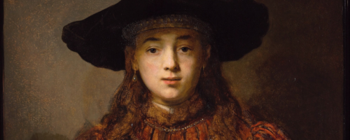 Dziewczyna w ramie obrazu, Rembrandt