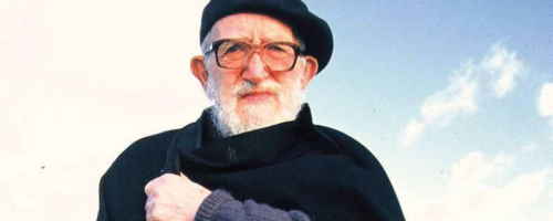 Abbé Pierre w Normandii w styczniu 1994 r. fot. Haley/Sipa/East News