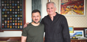 Timothy Snyder i Wołodymyr Zełenski podczas spotkania w Kijowie, 10 września 2024 r. fot. Służba prasowa Prezydenta Ukrainy
